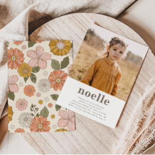 Simple Photo Invitation Anniversaire   Floral