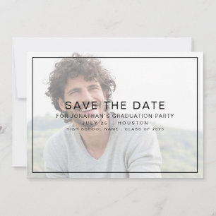 Simple Photo Light Overlay Border 2025 Graduation Save The Date