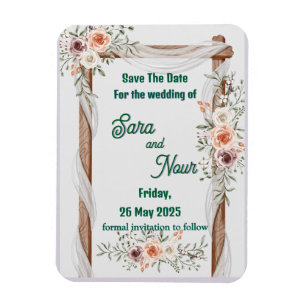 Simple Photo Magnet of wedding invitation