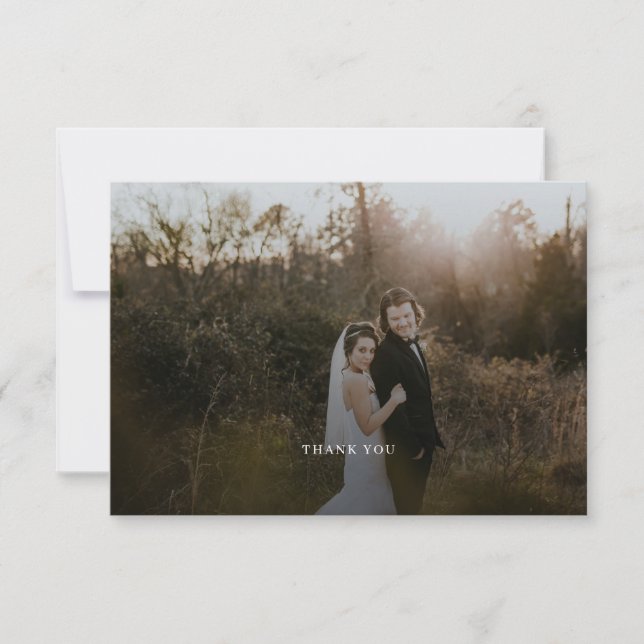 Simple Photo Mariage Merci Carte Note (Devant)