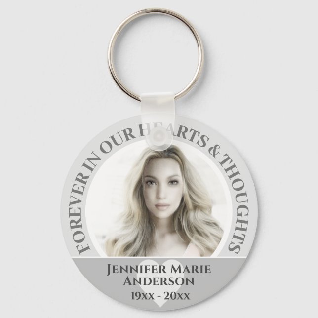 Simple Photo Memorial Keychain (Front)