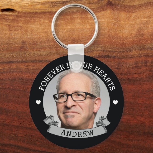 Simple Photo Memorial Keychain (Front)