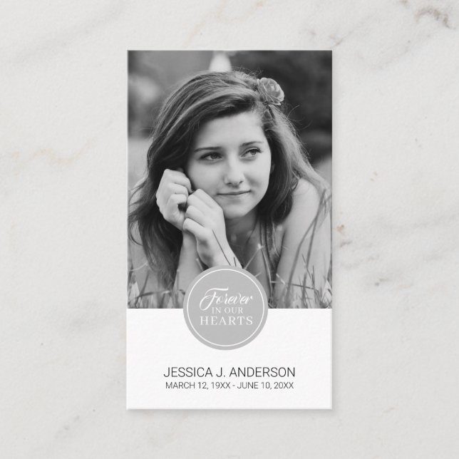 Simple Photo Memorial Prayer Card (Front)