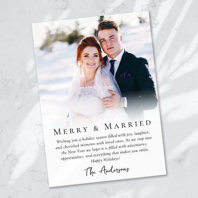 Simple Photo Merry & Married  Holiday Card (Creator Uploaded)