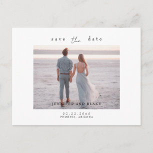 Simple Photo Minimalist Save the Date Postcard