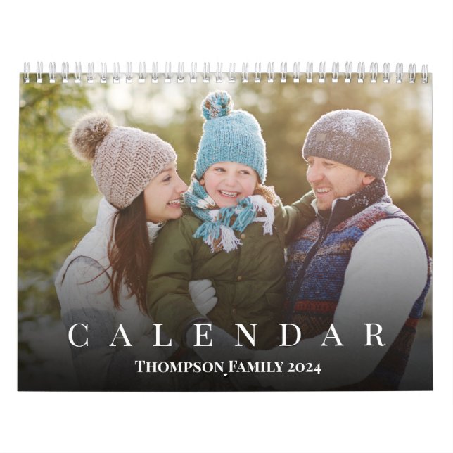 Simple Photo Minimalist Typography Lettering Style Calendar (Cover)