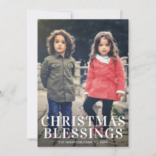 Simple Photo Modern Christmas Holiday Card