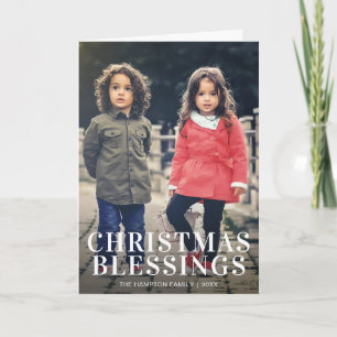 Simple Photo Modern Christmas Holiday Card