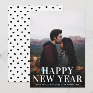 Simple Photo Modern Happy New Year Holiday Card