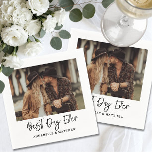 Simple Photo Modern Wedding Napkin