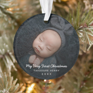 Simple photo moderne bébé Mon premier Noël