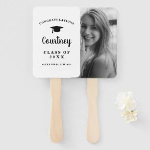 Simple Photo Mortar Board Modern Graduation Hand Fan
