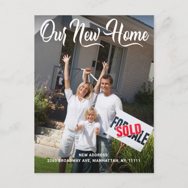 Simple Photo New Address Moving Announcement Postcard (Front)