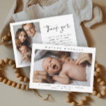 Simple Photo Newborn Baby Photo Birth Announcement<br><div class="desc">Simple Photo Newborn Baby Photo Birth Announcement with minimal typography and photo on the front. The back has a second photo and thank you message from the family. Click the edit/personalize button to customize this design.</div>