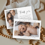 Simple Photo Newborn Baby Photo Birth Thank You Card<br><div class="desc">Simple Photo Newborn Baby Photo Birth Announcement thank you card with minimal typography and photo on the front. The back has a second photo and thank you message from the family. Click the edit/personalize button to customize this design.</div>