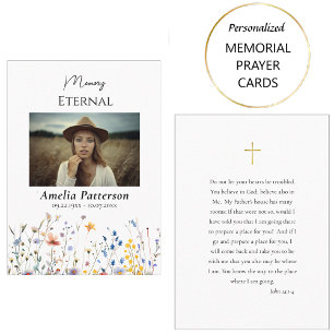 Simple Photo Orthodox Funeral Prayer Card         