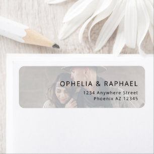 Simple Photo Overlay Names Return Address Wedding 
