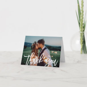Simple Photo Overlay Wedding Thank You Note Card