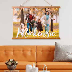 Simple Photo Portrait Name Hanging Tapestry