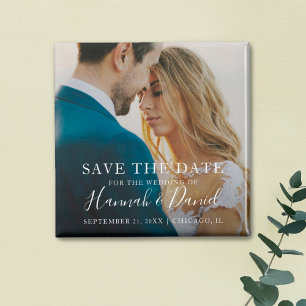 Simple Photo Save the Date Invite Magnet