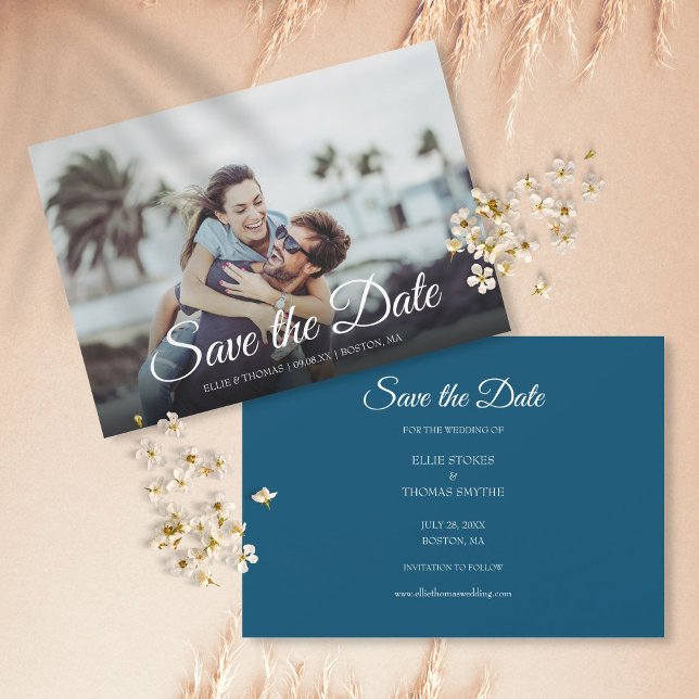 Simple Photo Save the Date Script Invitation (Creator Uploaded)