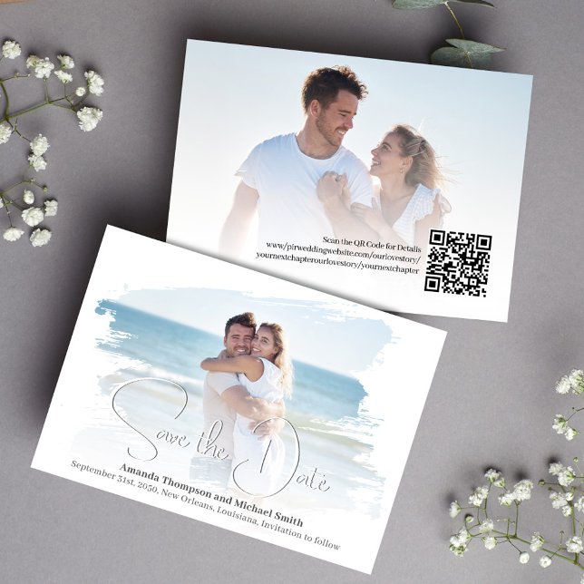 Simple Photo Save the Date Script Wedding  (Wedding save the date photo card template.)
