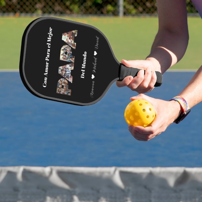 Simple Photo Script Best Dad Ever Spanish Pickleball Paddle (Insitu)