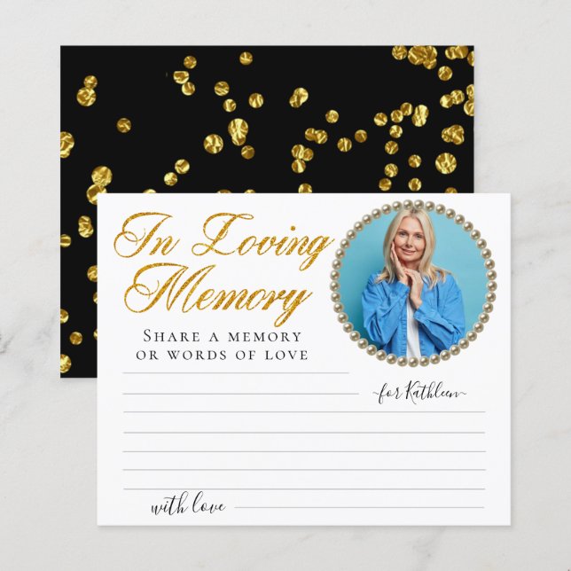 Simple Photo Share a Memory Funeral Card (Front/Back)