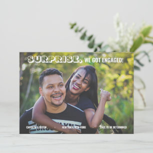 Simple Photo Surprise, We Got Engaged Engagement Announcement