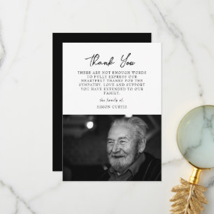 Simple photo Sympathy Carte de remerciements