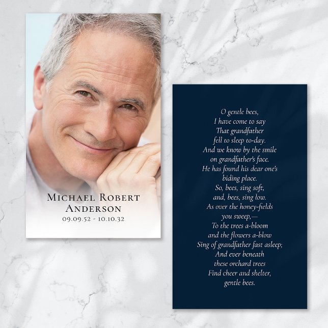 Simple Photo Sympathy Funeral Memorial Prayer Card (Creator Uploaded)