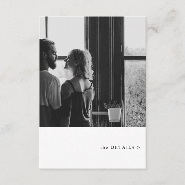 Simple Photo Theme Wedding Details Enclosure Card (Front)