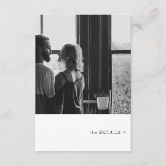 Simple Photo Theme Wedding Details Enclosure Card