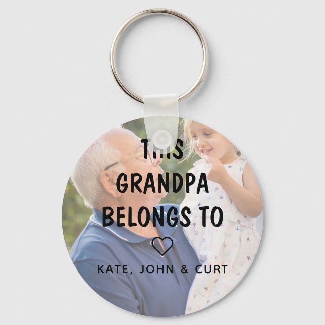 Simple Photo This Grandpa Belongs to Father’s Day Keychain (Front)