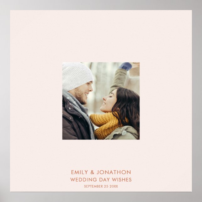 Simple Photo Wedding Cream Signature Poster (Front)