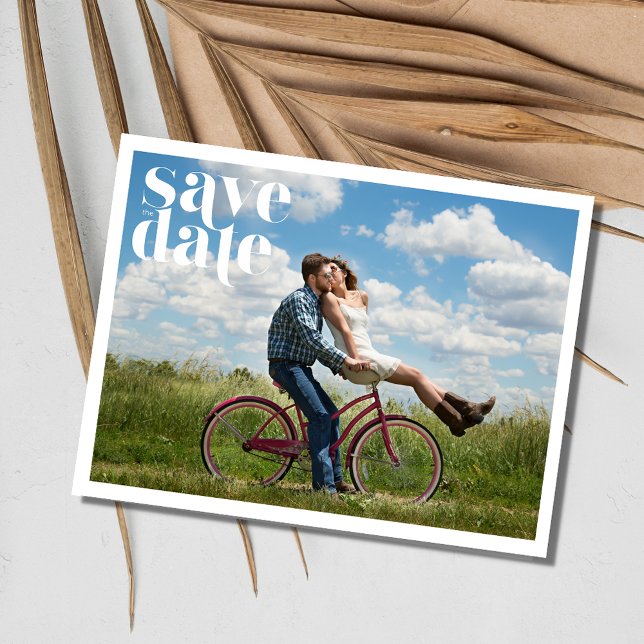 Simple Photo Wedding Save the Date Announcement Postcard (Simple Photo Wedding Save the Date Postcard)