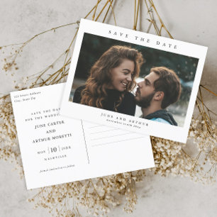 Simple Photo Wedding Save the Date Postcard