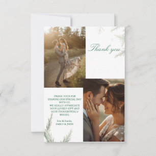Simple Photo Wedding Thank you Card Modern Couple 