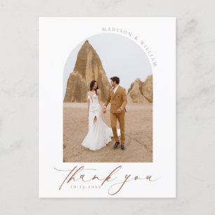 Simple Photo Wedding Thank You Postcard