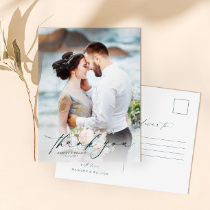 Simple Photo Wedding Thank You Postcard