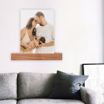 Simple Photo Wood Picture Ledge<br><div class="desc">This simple and modern photo ledge is a great way to display multiple photos in a chic designer way. Click the personalize/edit button to customize this design with your photos.</div>