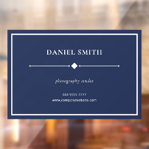 Simple Photography Studio Frame Navy Blue Window Cling
