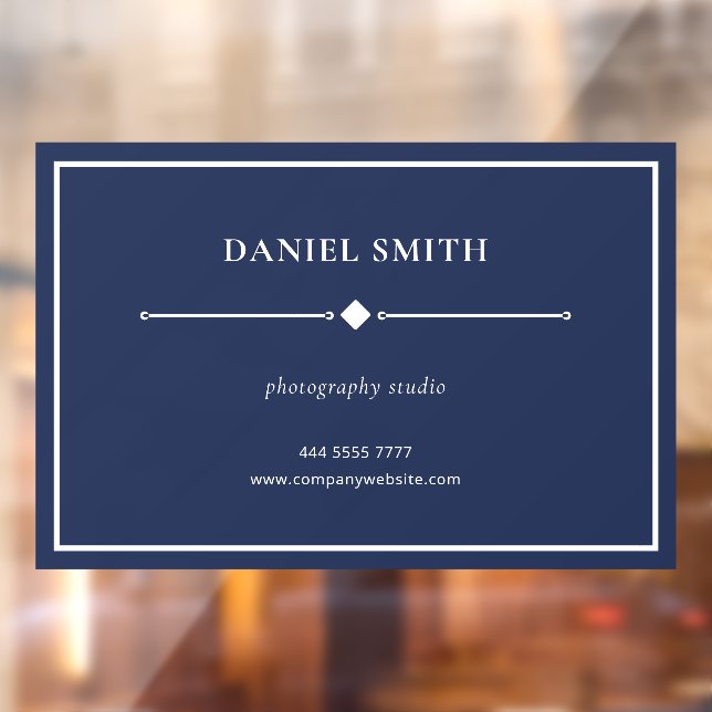 Simple Photography Studio Frame Navy Blue Window Cling (Sheet 2)