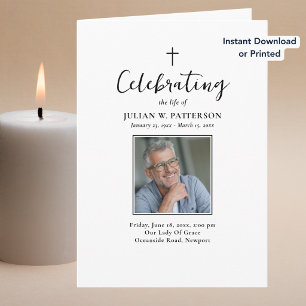Simple Photos Classic Donwloadable Funeral Program