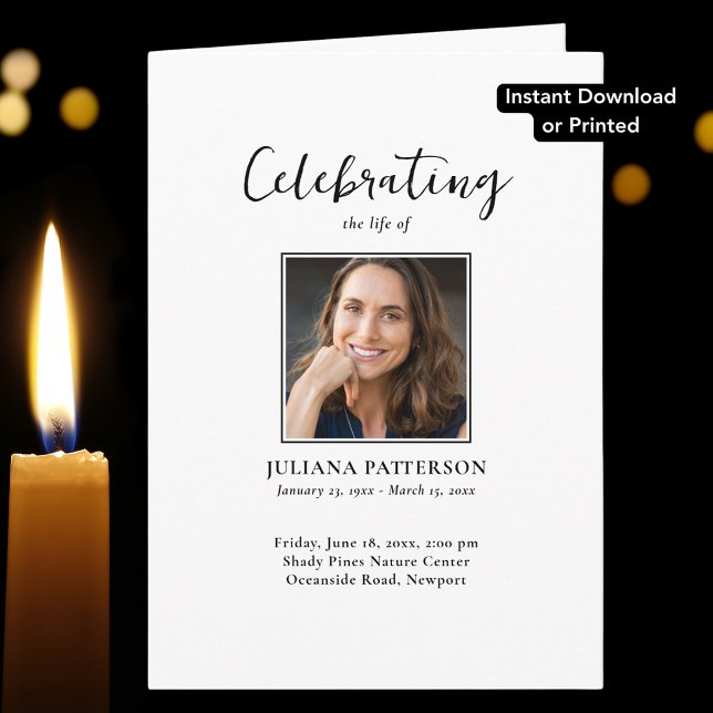 Simple Photos Classic Downloadable Funeral Program (Creator Uploaded)
