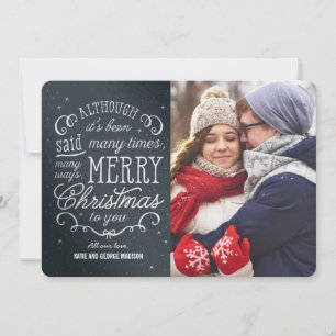 Simple Phrase Editable Colour Christmas Photo Card