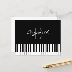 Simple Piano Monogram Design Postcard