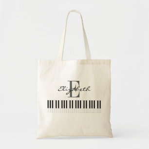 Simple Piano Monogram Design Tote Bag