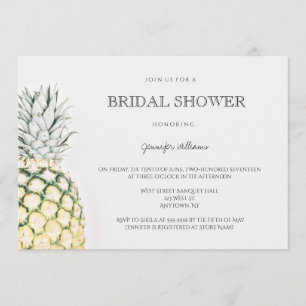 Simple pineapple bridal shower invitations