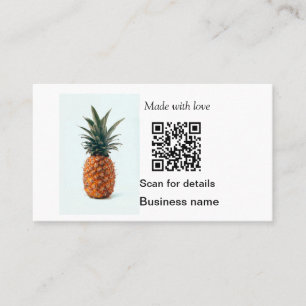 Simple pineapple fruit food q r code business deta card